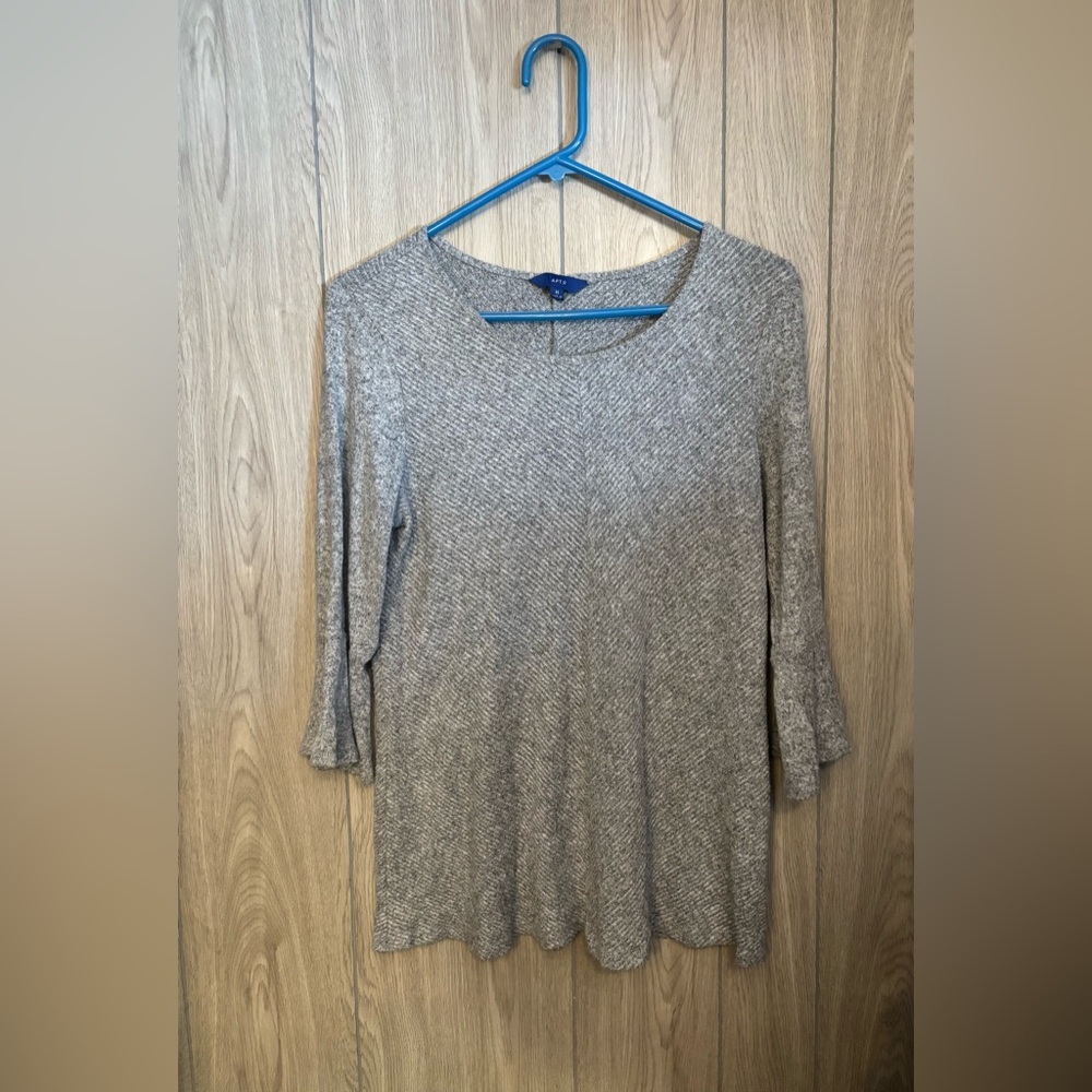 Apt. 9 Women's Heathered Gray Long Sleeve Top